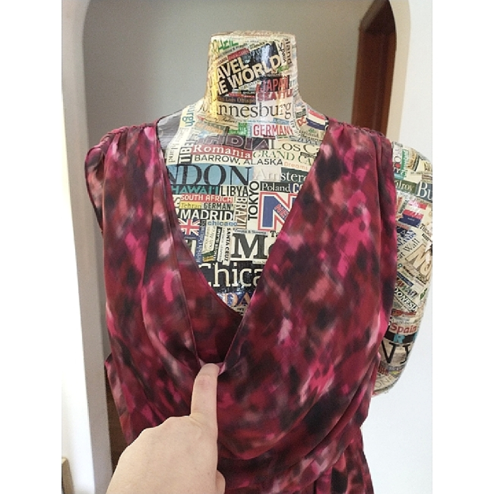 SALE! EUC. ALICE + OLIVIA Pink Print Dress sz Med - Picture 10 of 12